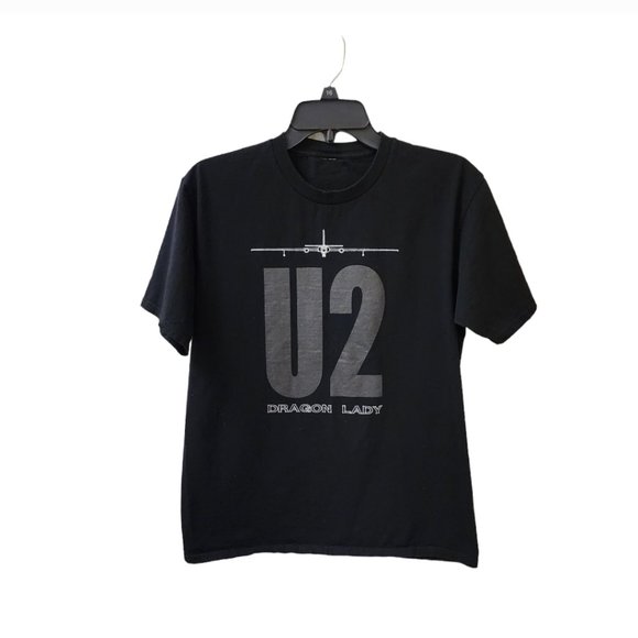 U2 Dragon Lady Black T-Shirt No Size Tag Fits Like Medium - Picture 1 of 4